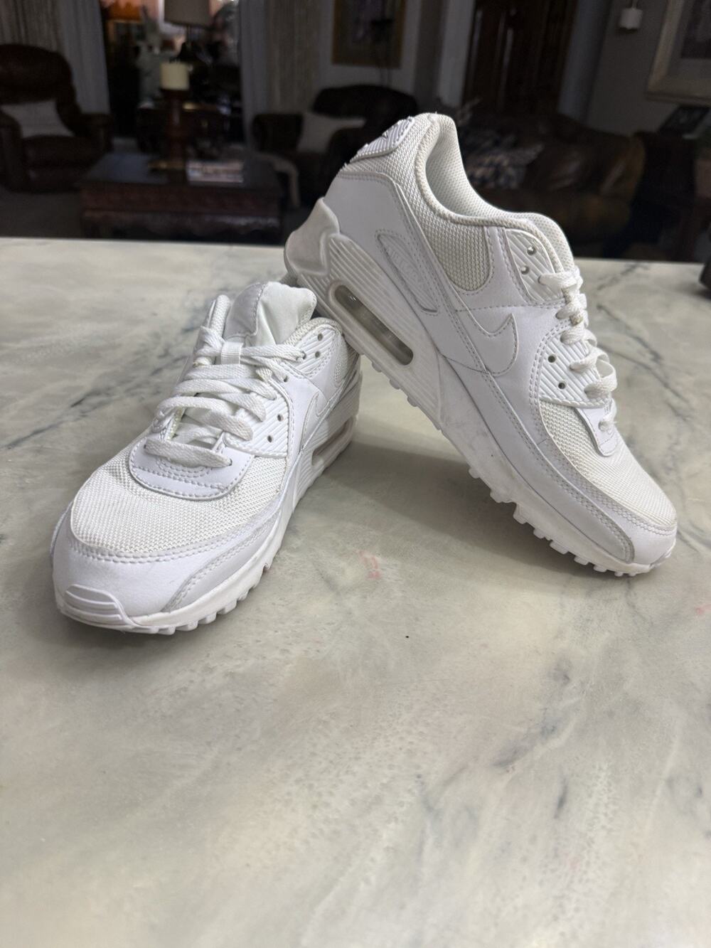 Nike Air Max 90 Triple White Sneakers Men’s Size 8 Women’s 9.5 CN8490-100